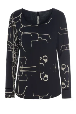 Henriette Steffensen Copenhagen BLUSE | 96042 ART PRINT BLACK Fashion