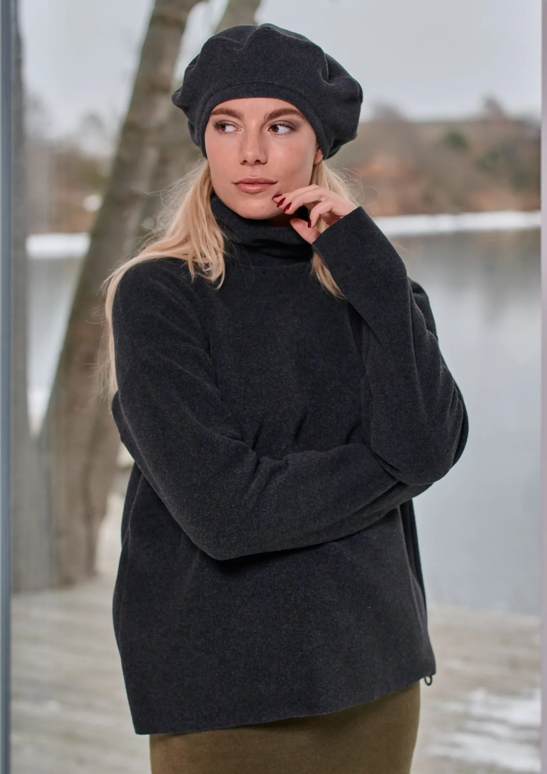 Henriette Steffensen Copenhagen BLUSE HOHER KRAGEN | 1360 SOFT BLACK Best Sale