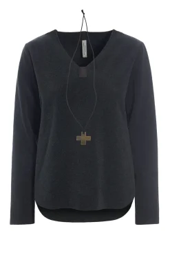 Henriette Steffensen Copenhagen BLUSE M/ HALSKETTE | 1362 SOFT BLACK Hot