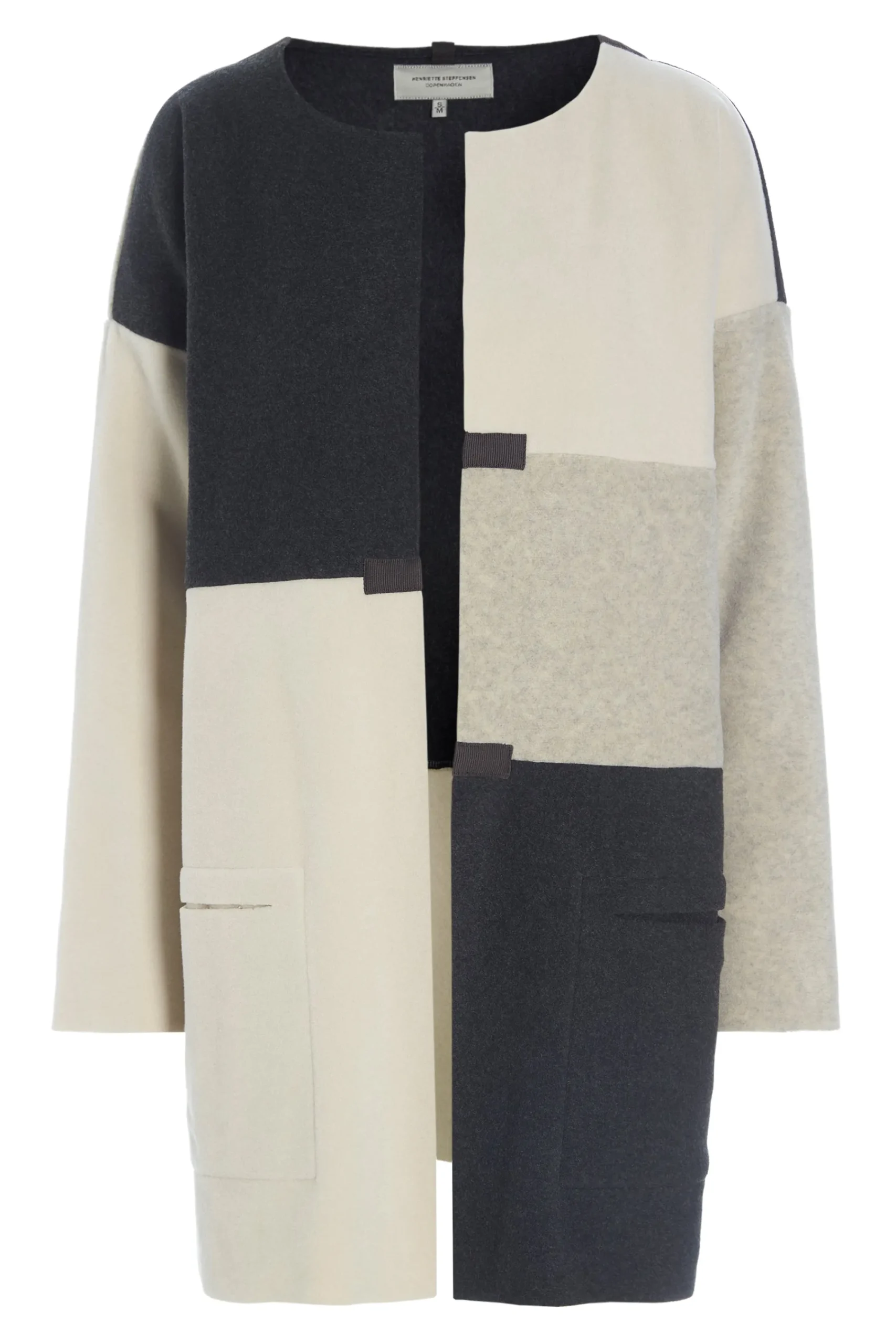 Henriette Steffensen Copenhagen CARDIGAN PATCH | 7161 SOFT BLACK/SAND/KIT Cheap