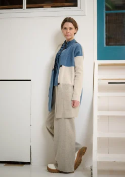 Henriette Steffensen Copenhagen CARDIGAN PATCH | 7161 DUSTY BLUE/KIT/SAND Discount