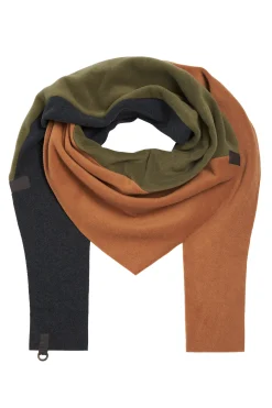 Henriette Steffensen Copenhagen DREIECKIGER SCHAL NO WASTE | 4078NW RUST/SOFT BLACK/MOSS Hot