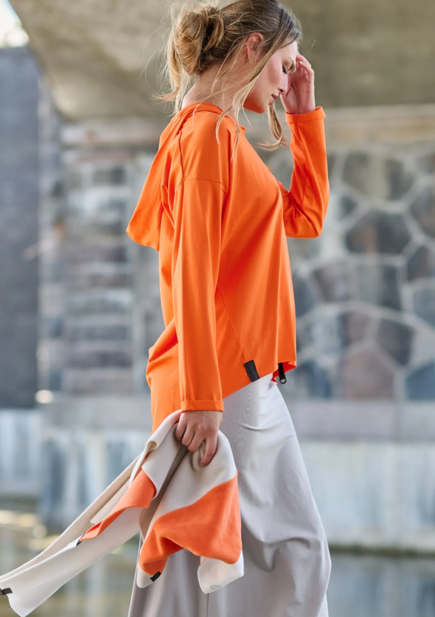 Henriette Steffensen Copenhagen KAPUZENBLUSE | 96067 ORANGE Flash Sale