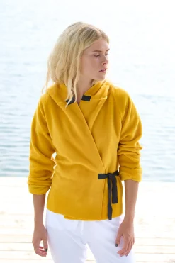 Henriette Steffensen Copenhagen KLASSISCHE FLEECE WICKEL CARDIGAN | 1009 SAFRAN Store