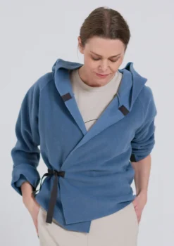 Henriette Steffensen Copenhagen KLASSISCHE FLEECE WICKEL CARDIGAN | 1009 DUSTY BLUE Discount
