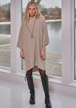 Henriette Steffensen Copenhagen KLEID MIT HOHEM HALS | 3243 SAND Fashion