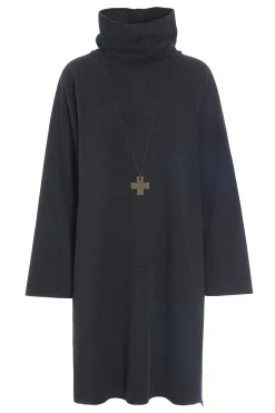 Henriette Steffensen Copenhagen KLEID MIT HOHEM HALS | 3246 SOFT BLACK Outlet