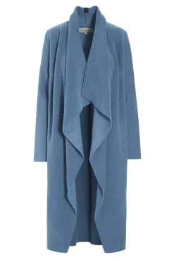 Henriette Steffensen Copenhagen LANGE CARDIGAN M/ WASSERFALL | 7131 DUSTY BLUE Store