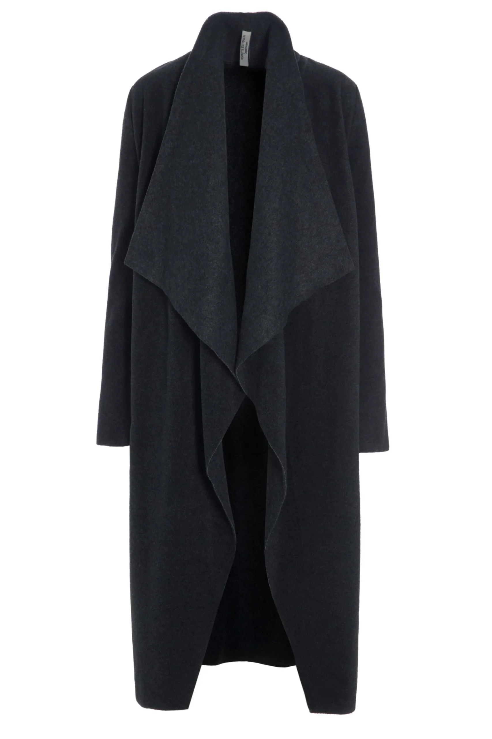 Henriette Steffensen Copenhagen LANGE CARDIGAN M/ WASSERFALL | 7131 SOFT BLACK Discount