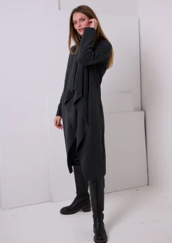 Henriette Steffensen Copenhagen LANGE CARDIGAN M/ WASSERFALL | 7131 SOFT BLACK Discount