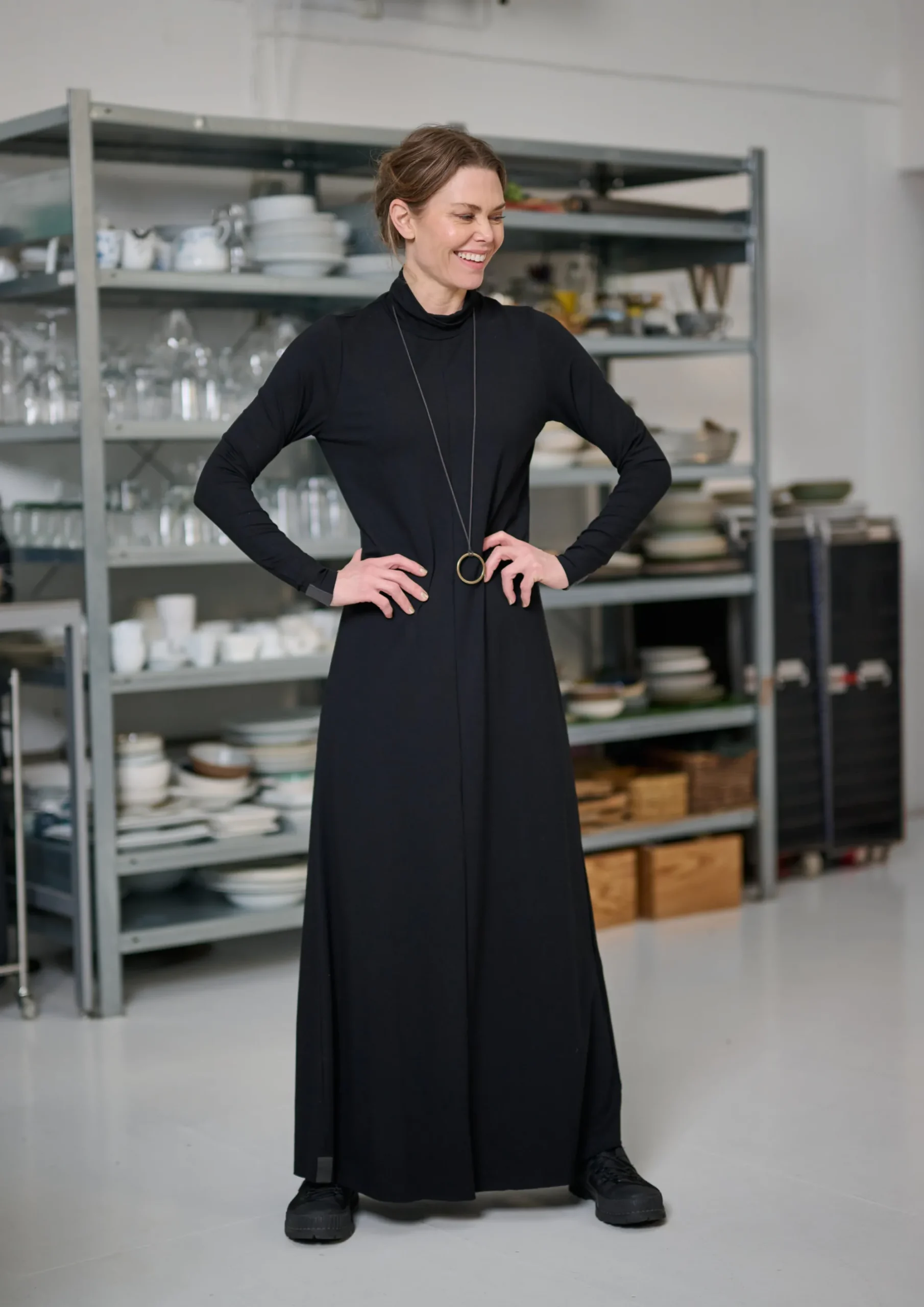 Henriette Steffensen Copenhagen LANGE KLEID W/SCHMUCK | 98058 BLACK Fashion