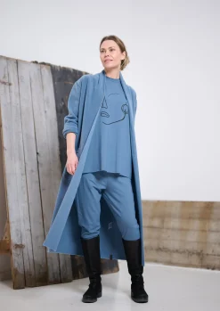 Henriette Steffensen Copenhagen LANGER CARDIGAN | 7162 DUSTY BLUE New
