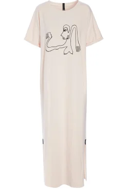 Henriette Steffensen Copenhagen LANGES KLEID M/DRUCKEN | 98038 SOFT ROSE Sale