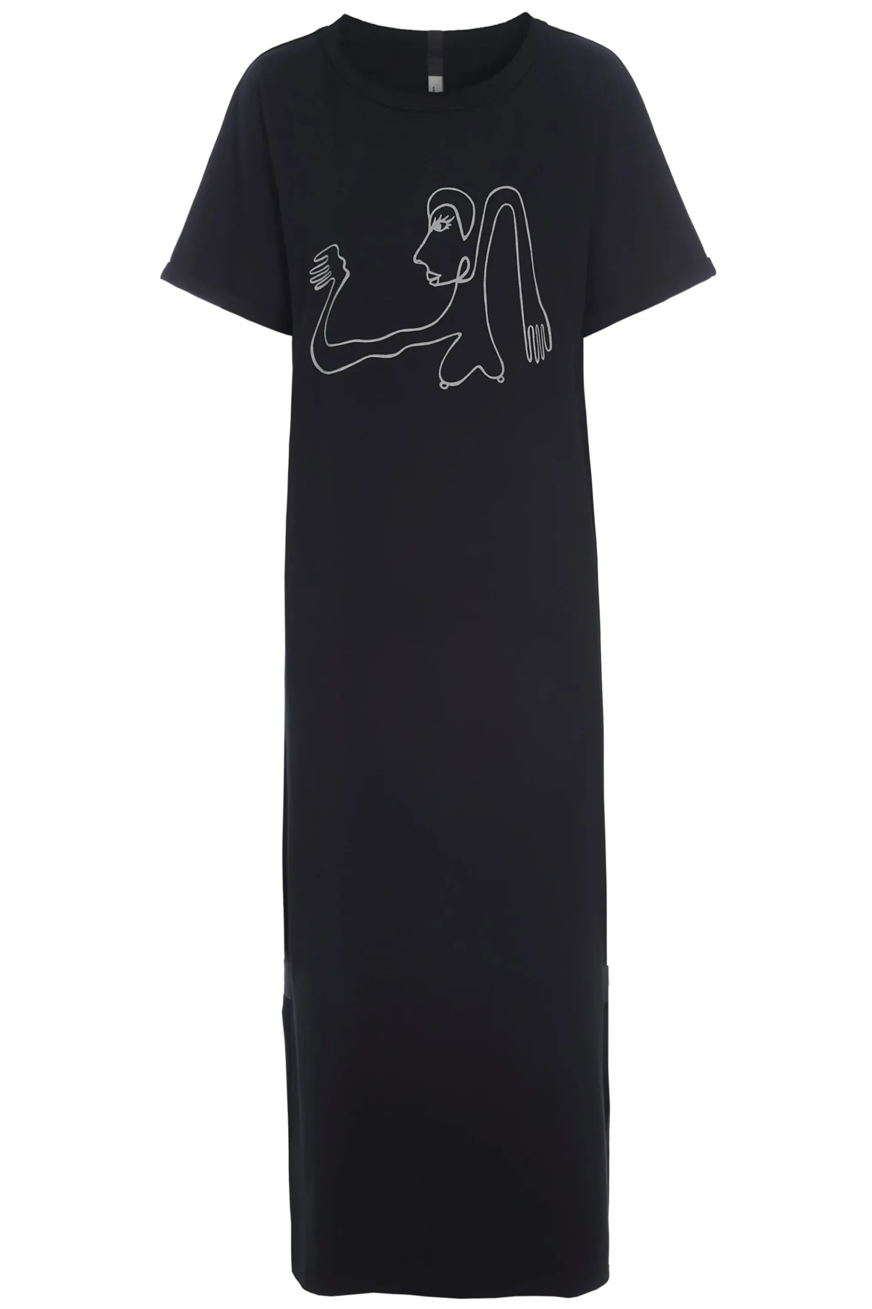 Henriette Steffensen Copenhagen LANGES KLEID M/DRUCKEN | 98038 BLACK Clearance