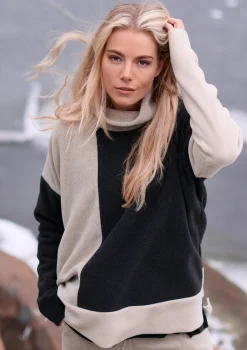 Henriette Steffensen Copenhagen PULLOVER PATCH | 1380 SOFT BLACK/SAND/KIT Discount
