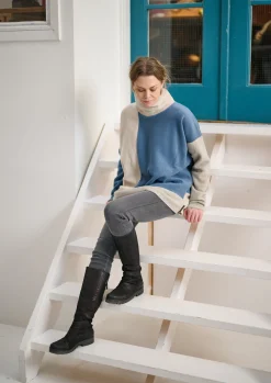 Henriette Steffensen Copenhagen PULLOVER PATCH | 1380 DUSTY BLUE/KIT/SAND Clearance