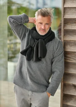 Henriette Steffensen Copenhagen SCHAL AUS WEICHEM FLEECE | 1004C SOFT BLACK Shop