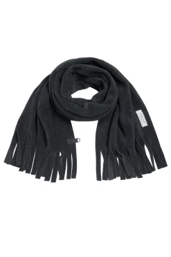 Henriette Steffensen Copenhagen SCHAL MIT FRANSEN | 4077 SOFT BLACK Flash Sale