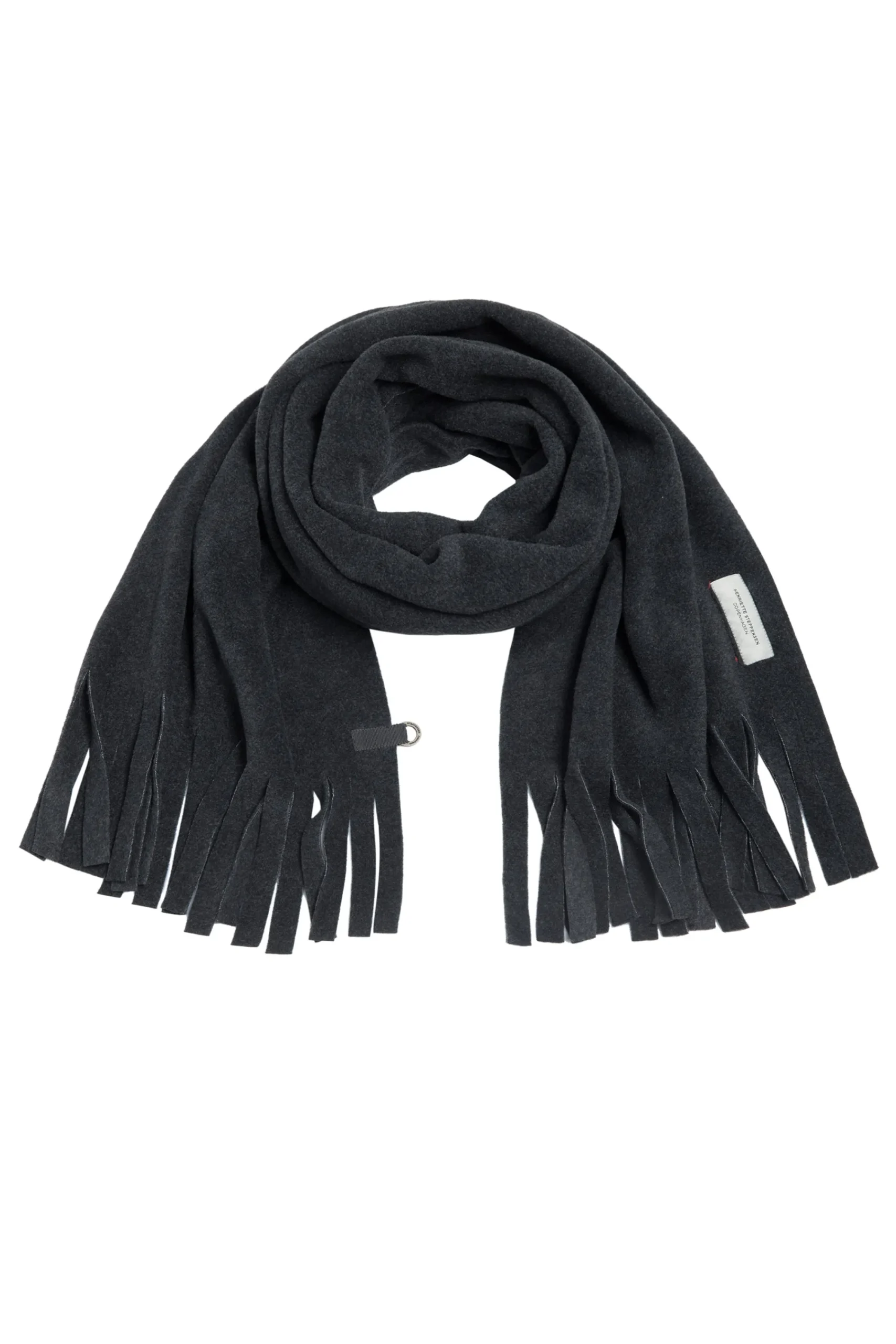 Henriette Steffensen Copenhagen SCHAL MIT FRANSEN | 4077 SOFT BLACK Flash Sale