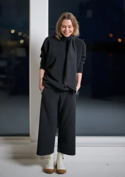 Henriette Steffensen Copenhagen SWEATER MIT SCHAL | 1338 SOFT BLACK Best Sale