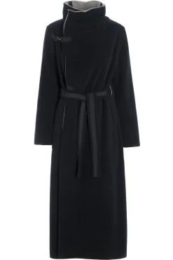 Henriette Steffensen Copenhagen TRENCHCOAT AUS DOPPELLAGIGEM FLEECE | 7145 SOFT BLACK/SAND Best