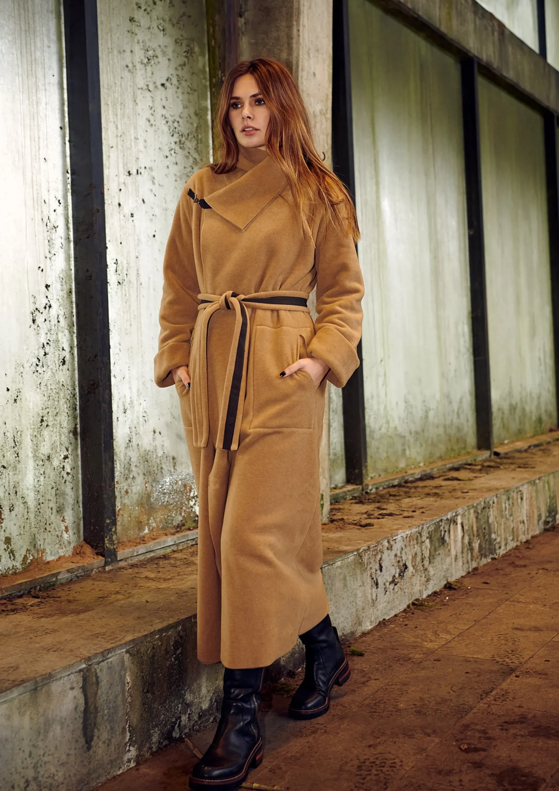 Henriette Steffensen Copenhagen TRENCHCOAT AUS DOPPELLAGIGEM FLEECE | 7145 CAMEL Flash Sale