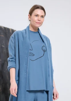 Henriette Steffensen Copenhagen T-SHIRT FACE IT | 96089 DUSTY BLUE Discount