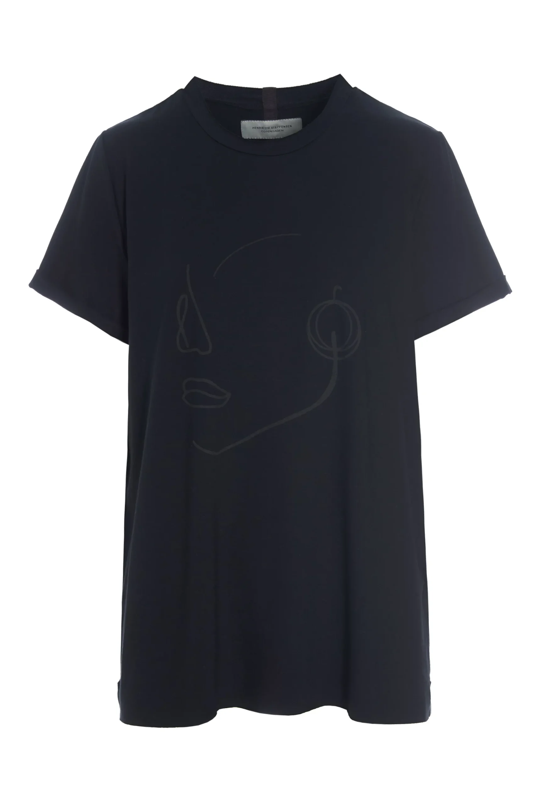 Henriette Steffensen Copenhagen T-SHIRT FACE IT | 96089 BLACK Sale