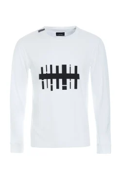 Henriette Steffensen Copenhagen T-SHIRT MIT GRAFIKDRUCK & LANGEN ÄRMELN | 1019CP WHITE Best Sale