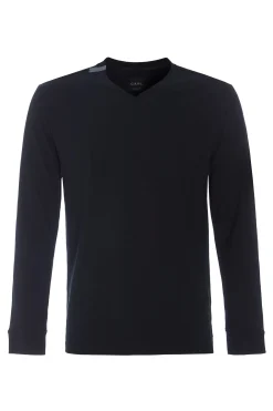 Henriette Steffensen Copenhagen T-SHIRT V-AUSSCHNITT LANGARM | 1021C BLACK Cheap
